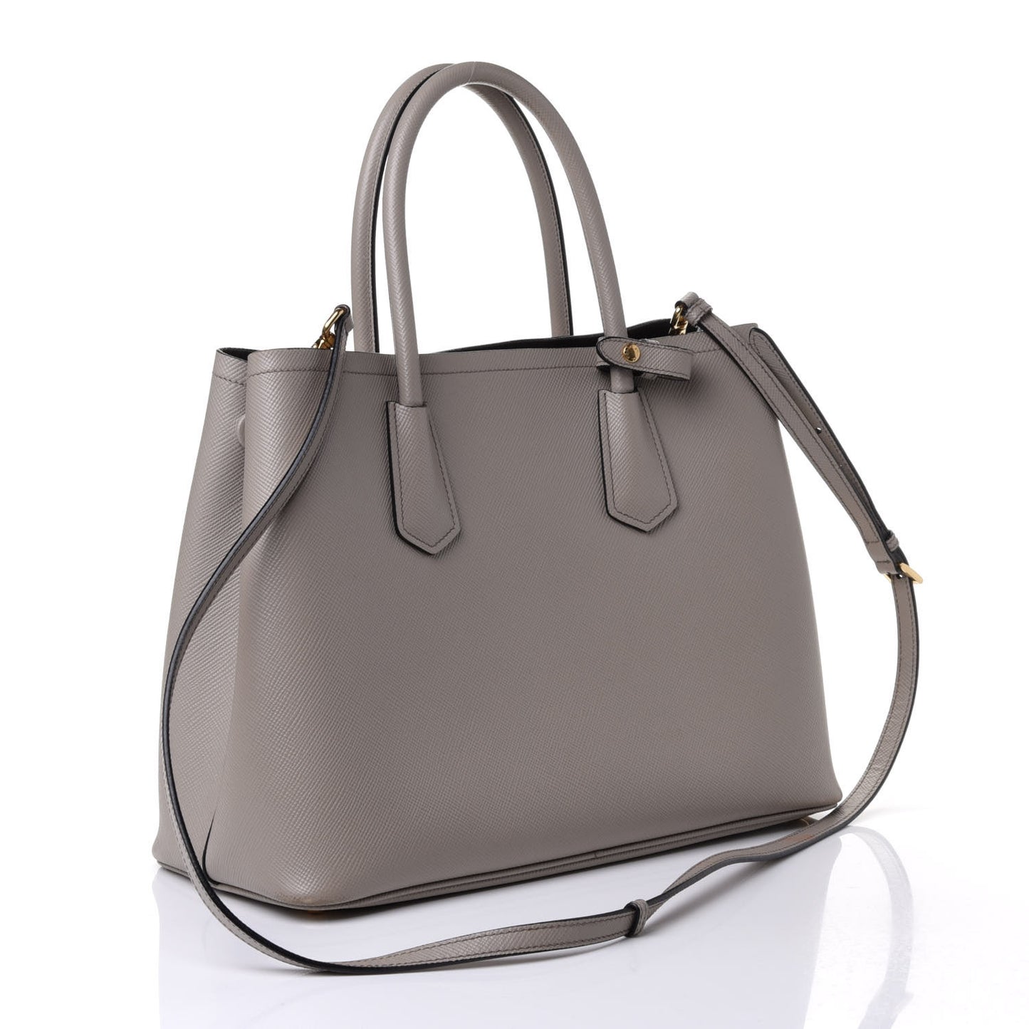 Saffiano Cuir Small Double Bag Pomice