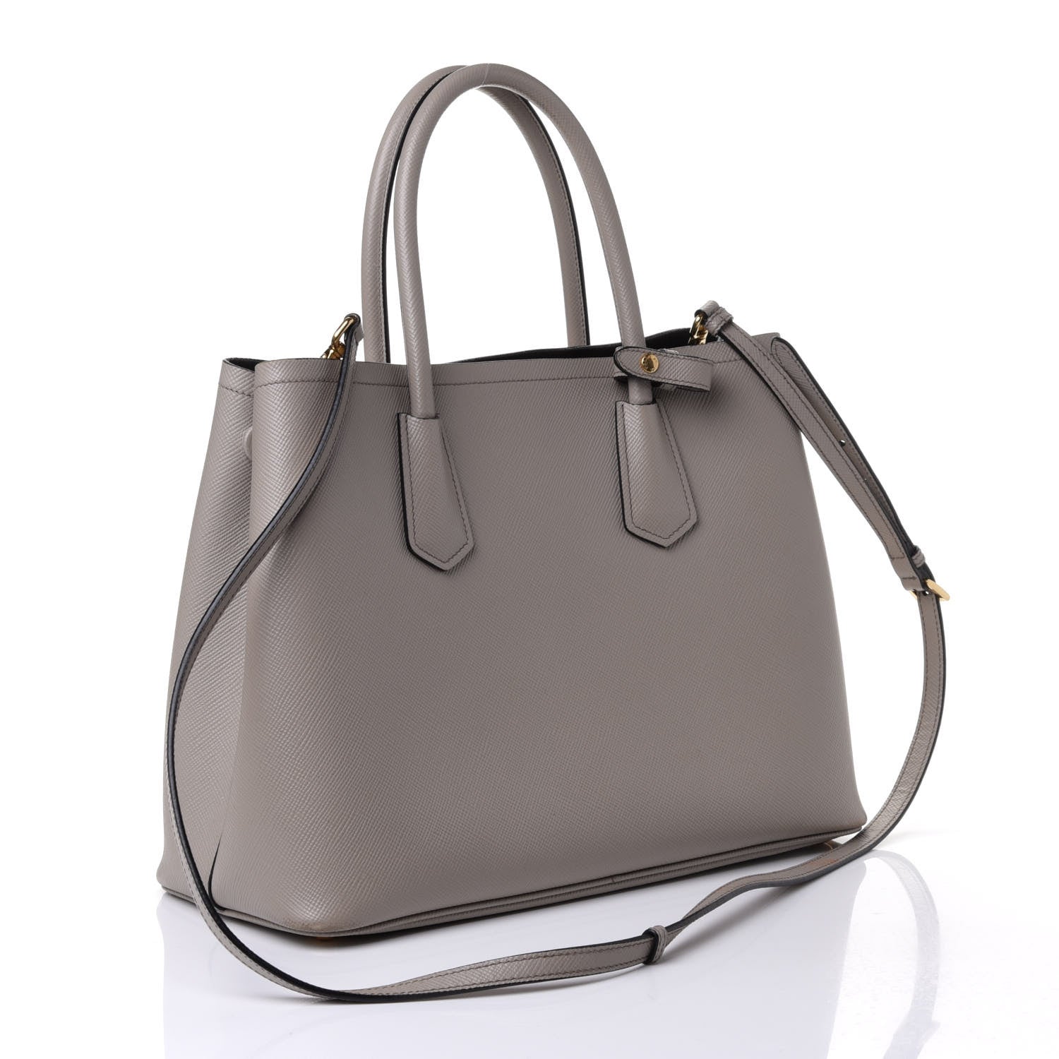 Prada Saffiano Cuir Small Double Bag Pomice 2 of 4
