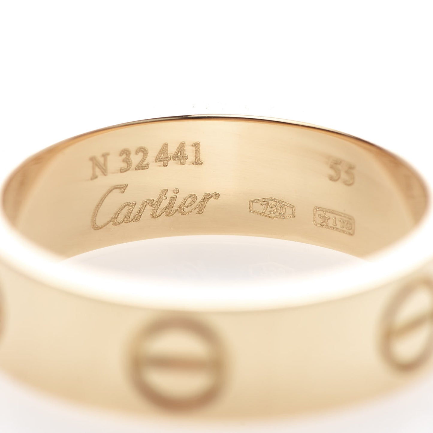 18K Yellow Gold 5.5mm LOVE Ring 55 7.25