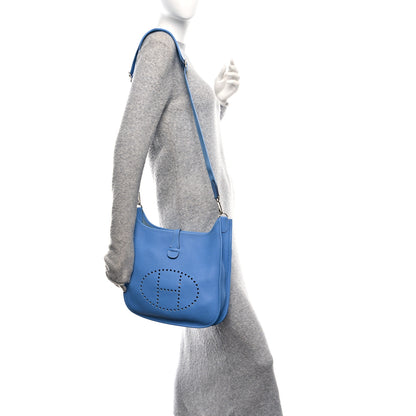 Hermes Taurillon Clemence Evelyne III PM Bleu Paradis 2 of 11