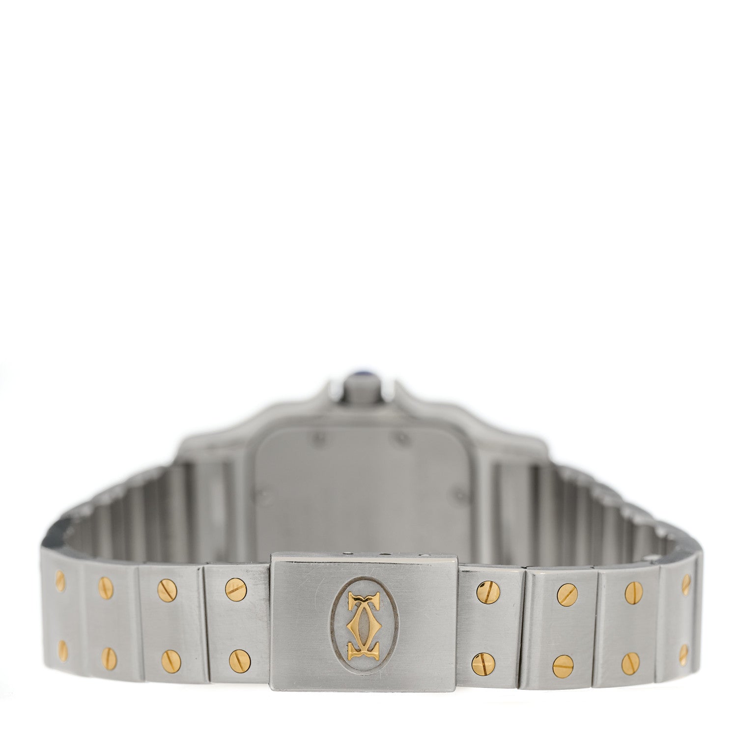 Cartier Stainless Steel 18K Yellow Gold 24mm Santos De Cartier Galbee Quartz Watch 3 of 4
