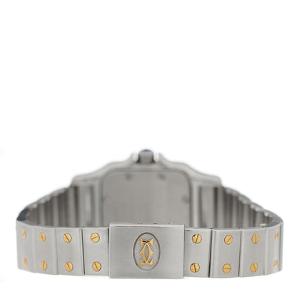 Cartier Stainless Steel 18K Yellow Gold 24mm Santos De Cartier Galbee Quartz Watch 3 of 4