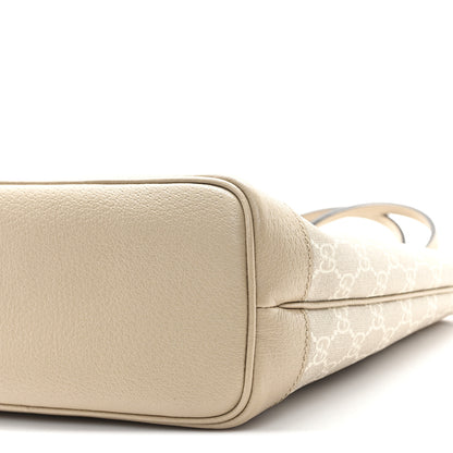 Gucci GG Supreme Monogram Textured Dollar Calfskin Web Small Ophidia Tote Beige Mystic White Oatmeal 10 of 10