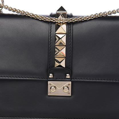Valentino Garavani Vitello Medium Glam Lock Rockstud Flap Black 8 of 8