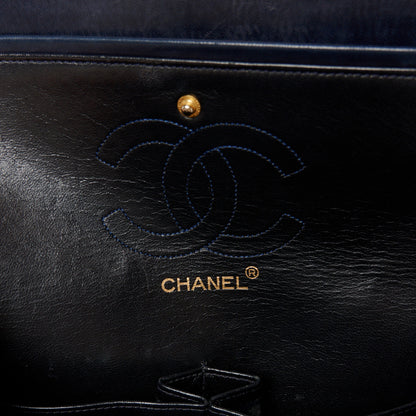 Chanel Lambskin Quilted Medium Double Flap Navy 6 of 14