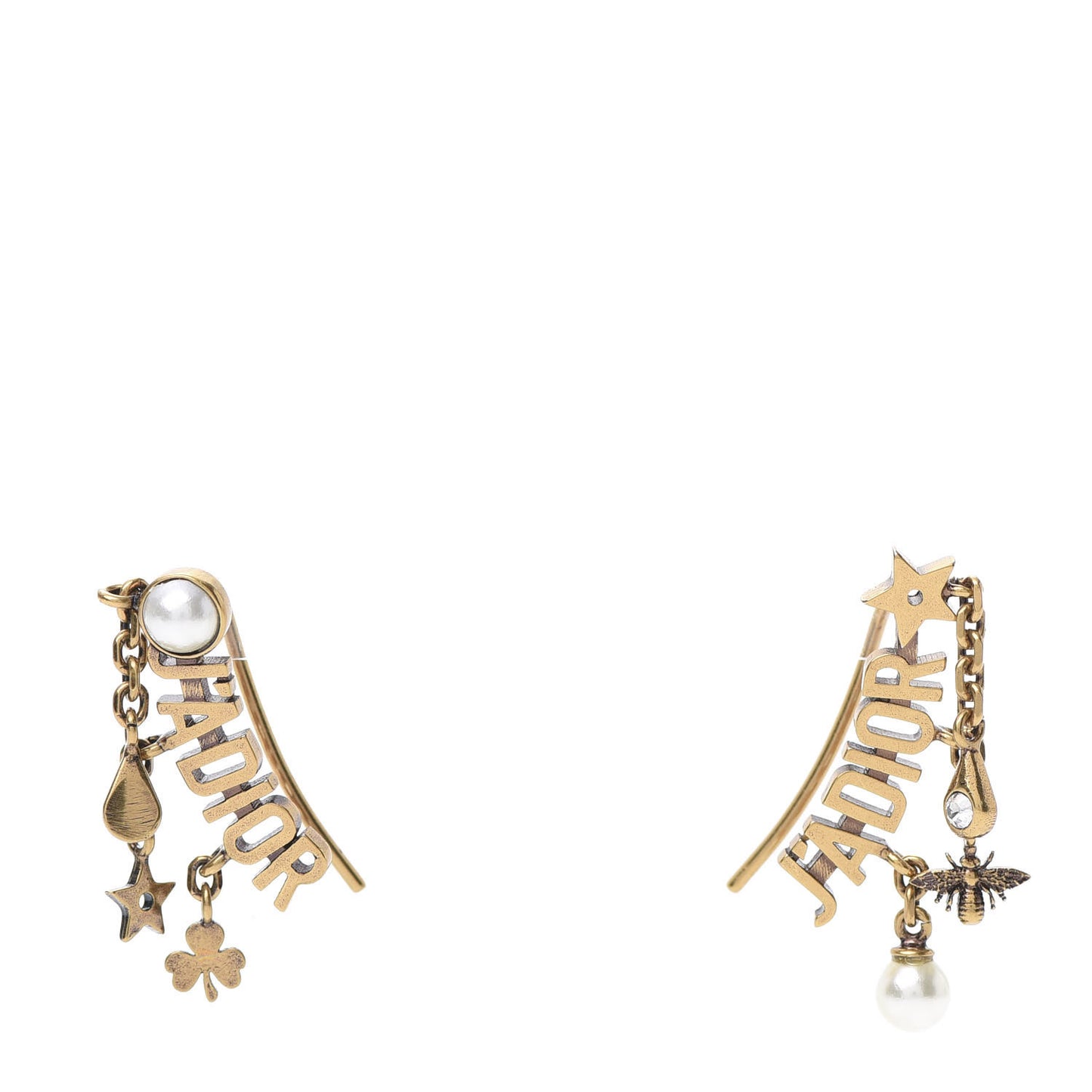 Pearl Crystal J'Adior Earrings Aged Gold