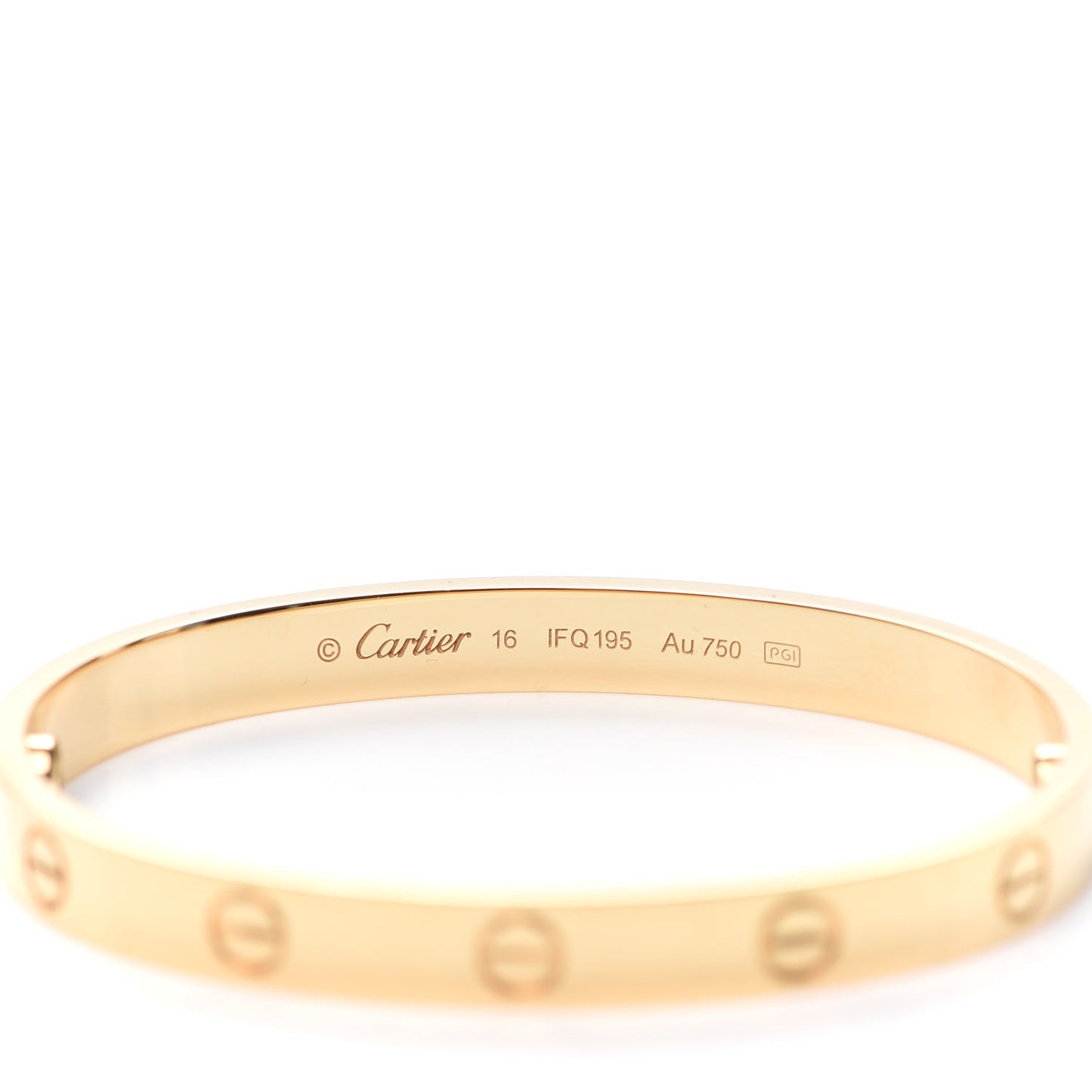 18K Yellow Gold LOVE Bracelet 16