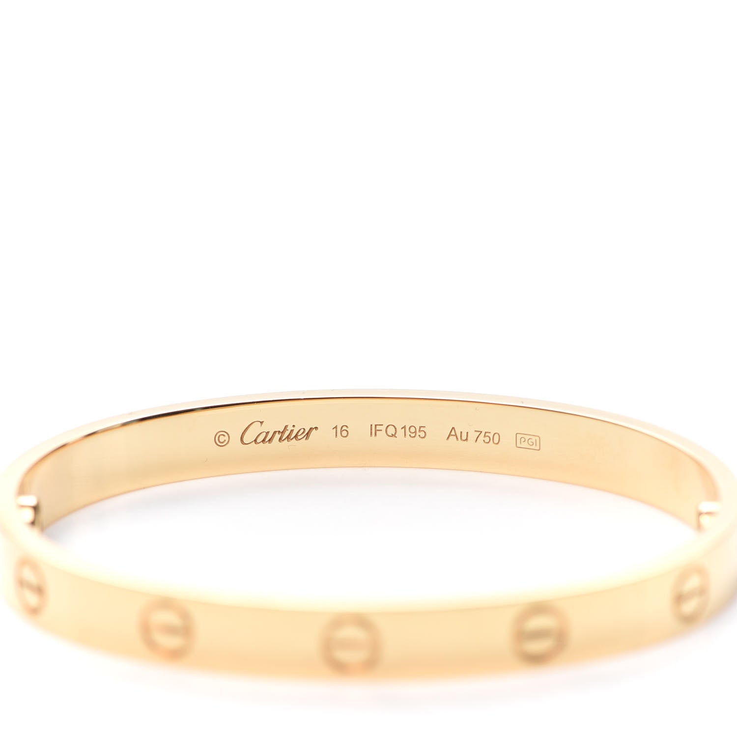 Cartier 18K Yellow Gold LOVE Bracelet 16 5 of 7
