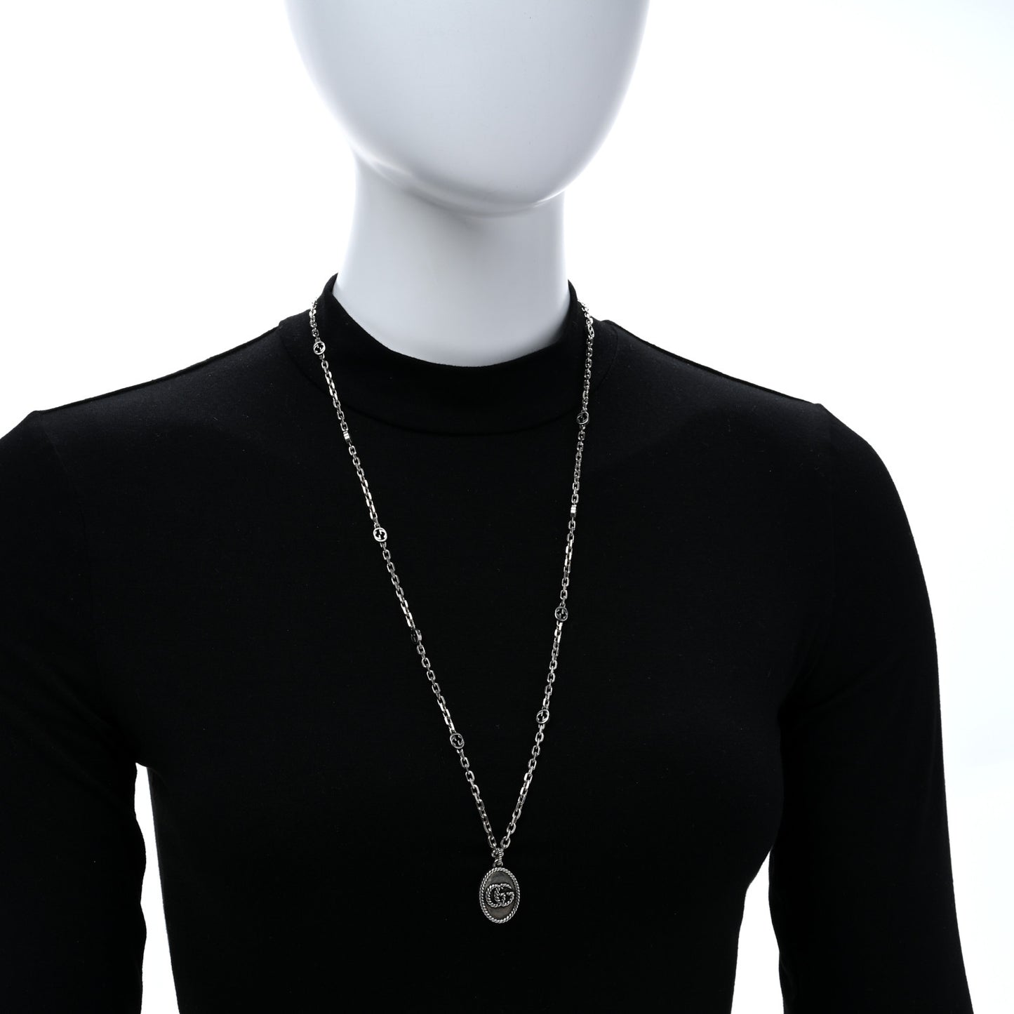 Sterling Silver GG Marmont Double G Pendant Necklace