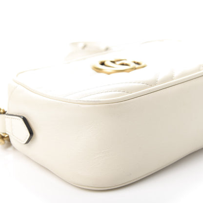 Gucci Calfskin Matelasse Small GG Marmont Chain Shoulder Bag White 7 of 11