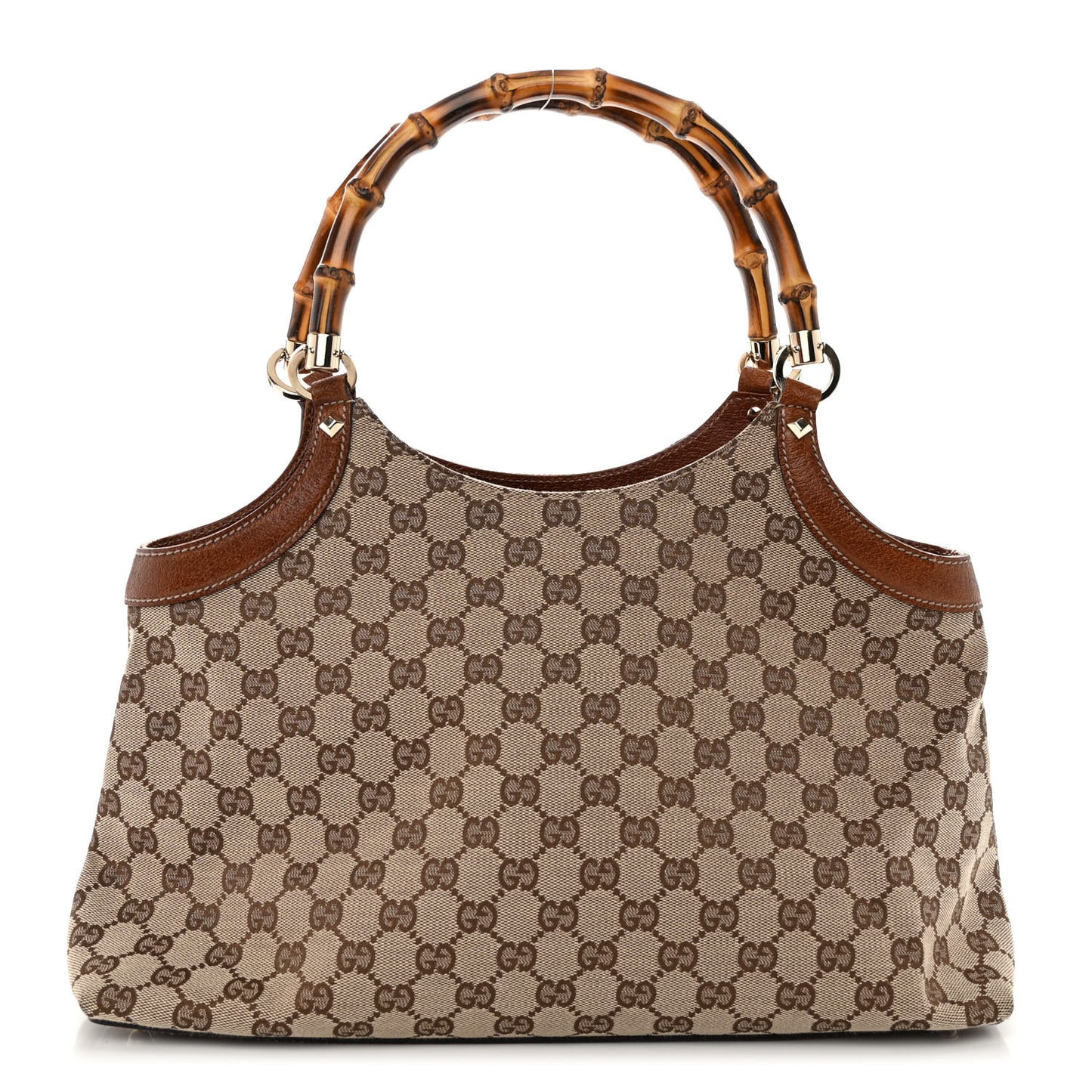 Monogram Bamboo Handle Bag Brown