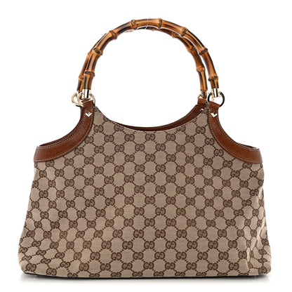 Gucci Monogram Bamboo Handle Bag Brown 1 of 10
