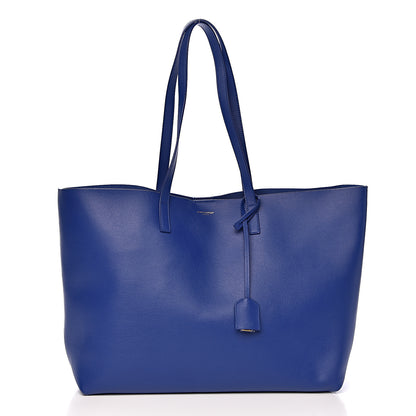 Saint Laurent Calfskin Large Shopping Tote Flash Blue 3 of 11