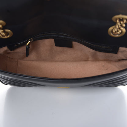 Gucci Calfskin Matelasse Small GG Marmont Shoulder Bag Black 5 of 9