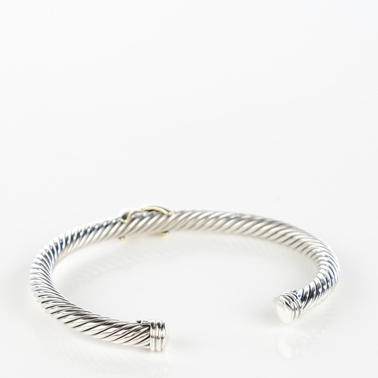 Sterling Silver 14K Yellow Gold 5mm X Station Cable Bracelet