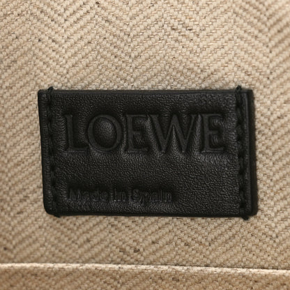 Loewe Calfskin Linen Embossed Large T Pouch Black 6 of 8