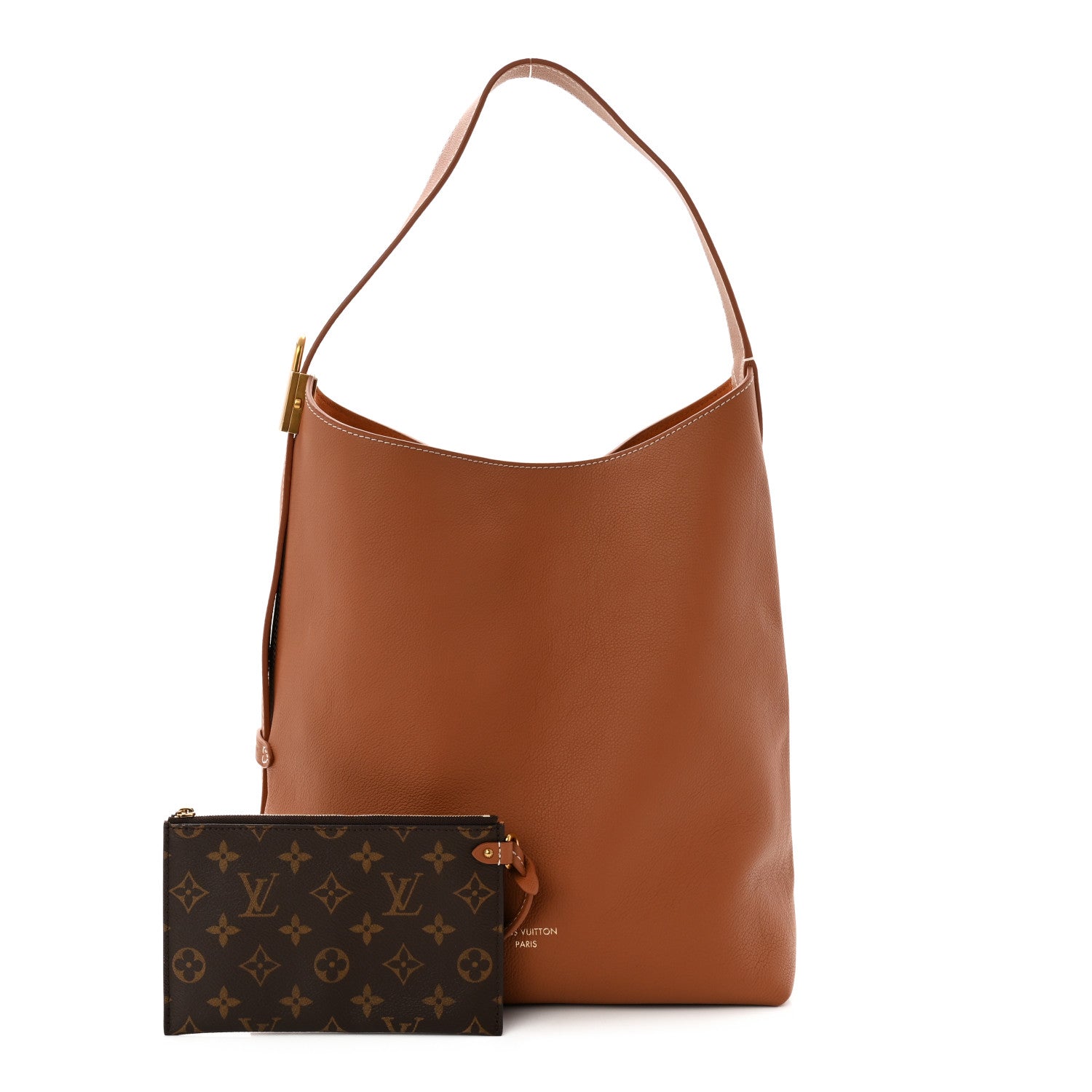 Louis Vuitton Grained Calfskin Low Key Hobo MM Cognac 3 of 10