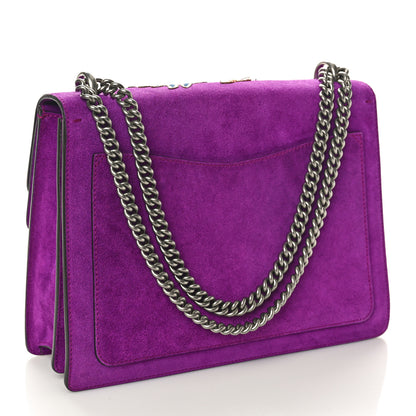 Gucci Suede Dragon Embroidered Medium Dionysus Shoulder Bag Bright Purple Multicolor 3 of 11