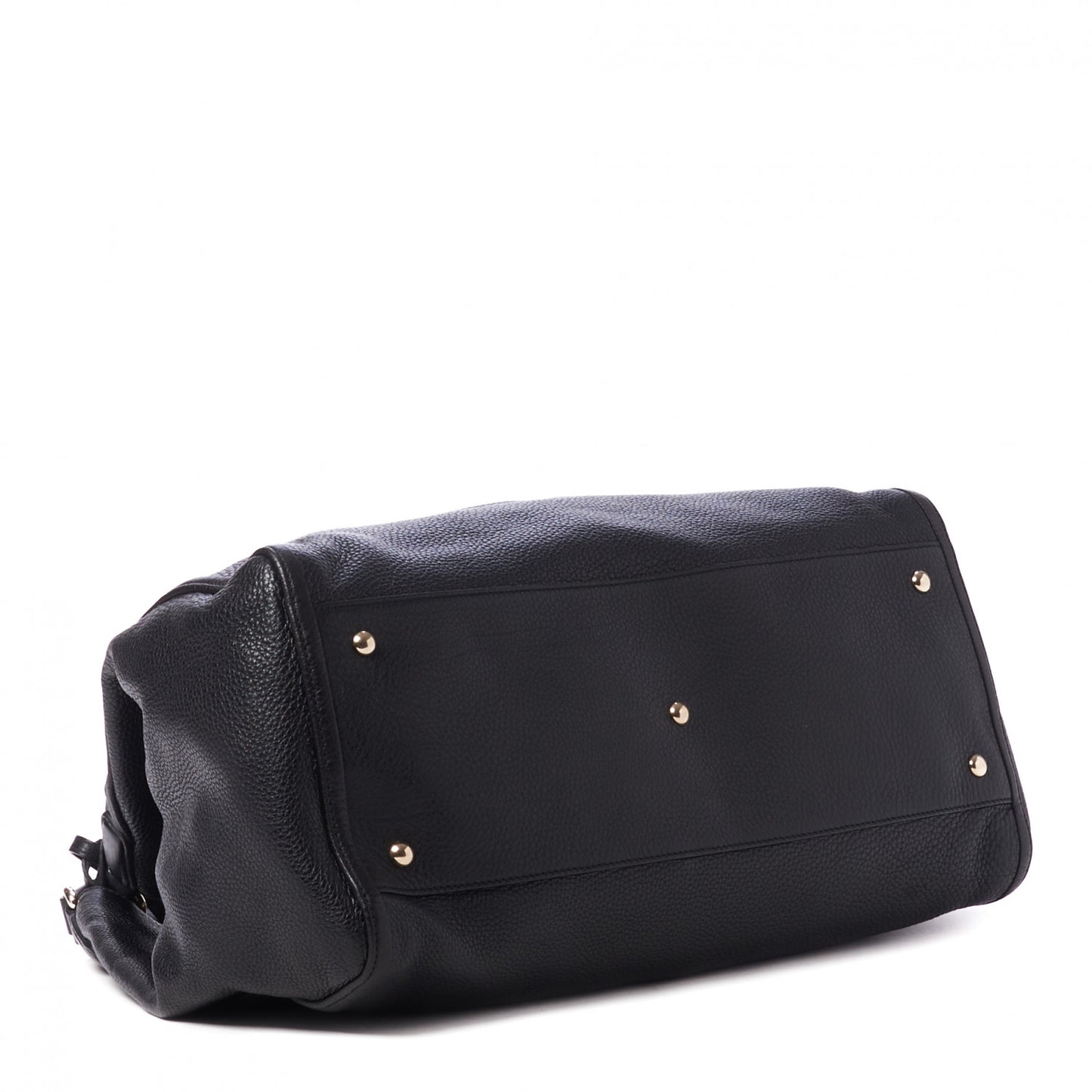 Pebbled Calfskin Large Soho Shoulder Bag Black
