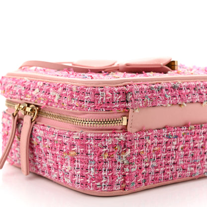 Chanel Tweed Quilted Medium CC Filigree Vanity Case Pink 9 of 10