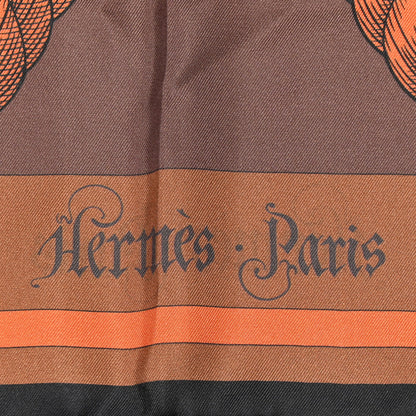 Hermes Silk Double Face Della Cavalleria Fine Scarf 90 Marron Beige Caramel 2 of 9