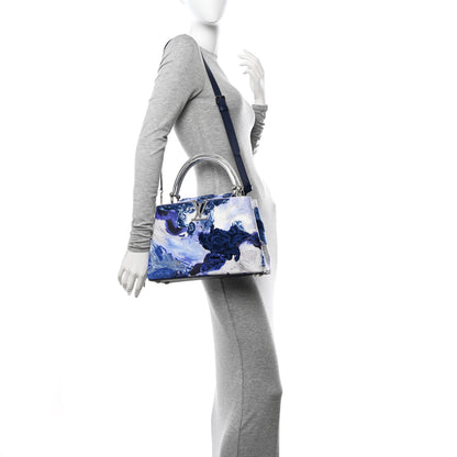 Louis Vuitton Taurillon Donna Huanca Capucines MM Blue 2 of 11