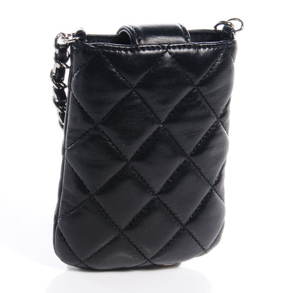 Chanel Lambskin Quilted Chain Phone Case Black 3 of 7