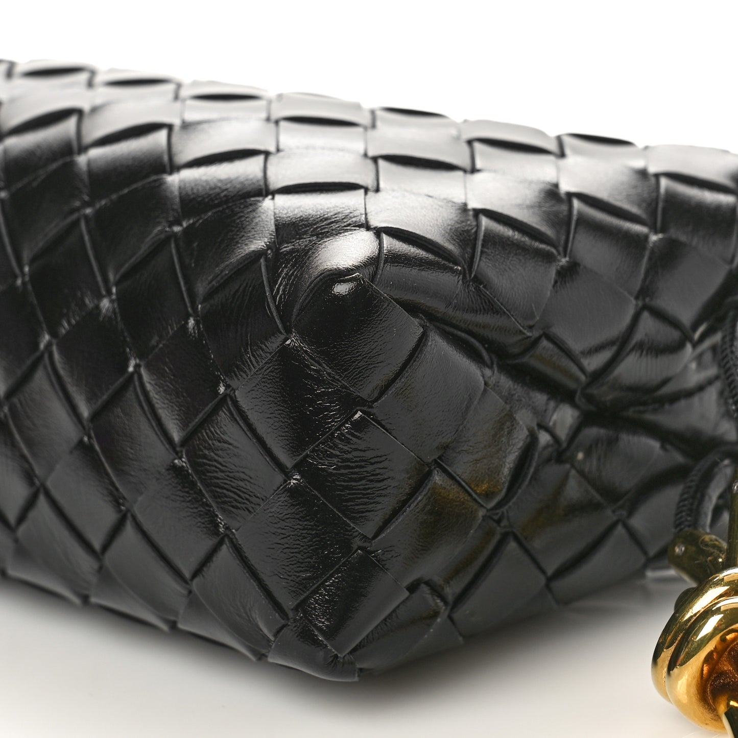 Nappa Intrecciato Metallic Knot Mini Loop Camera Bag Black