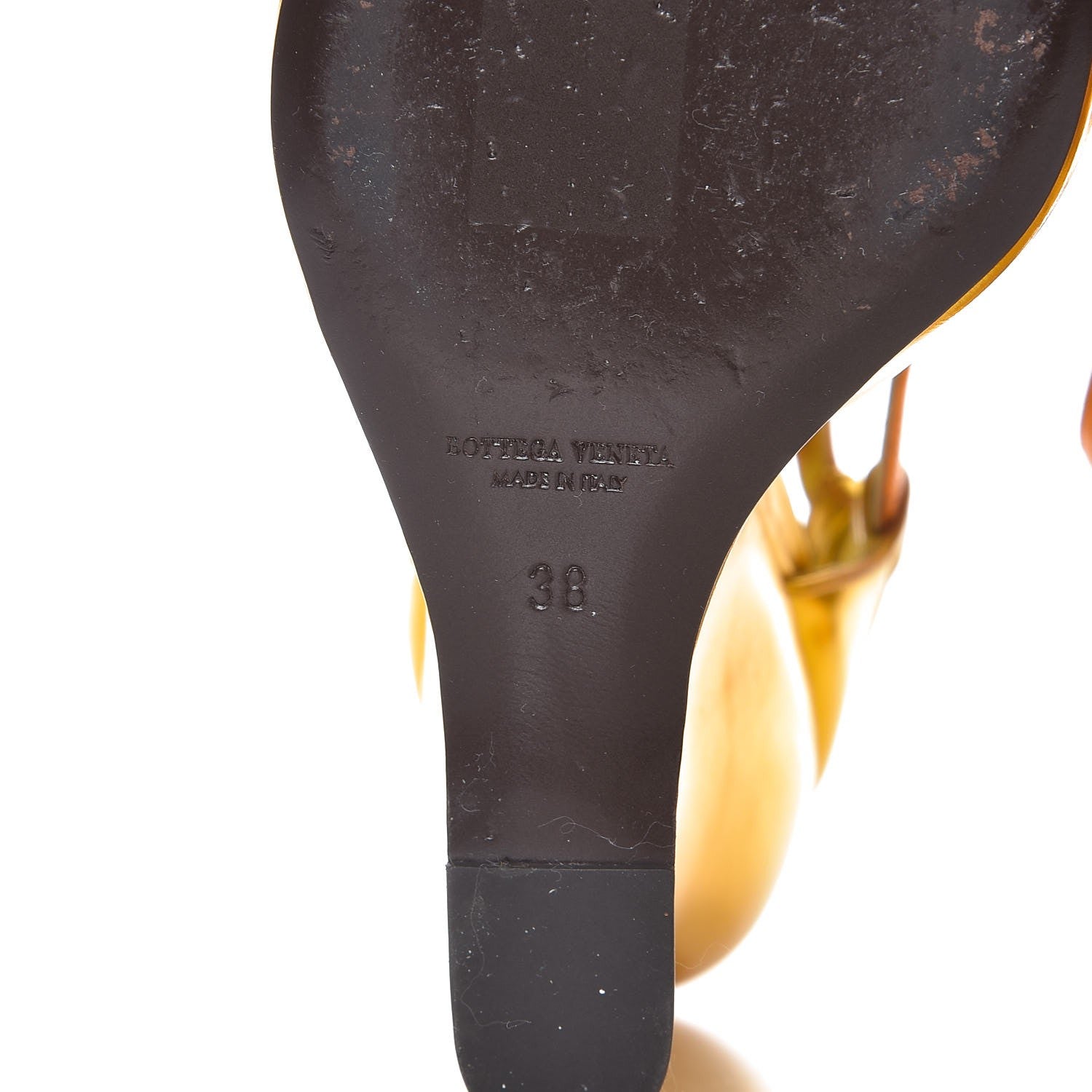 Bottega Veneta Metallic Calfskin Wedge Sandals 38 Gold 8 of 10