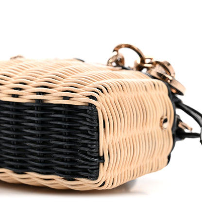 Christian Dior Wicker Oblique Micro Lady D-Joy Bag Natural Black 10 of 12
