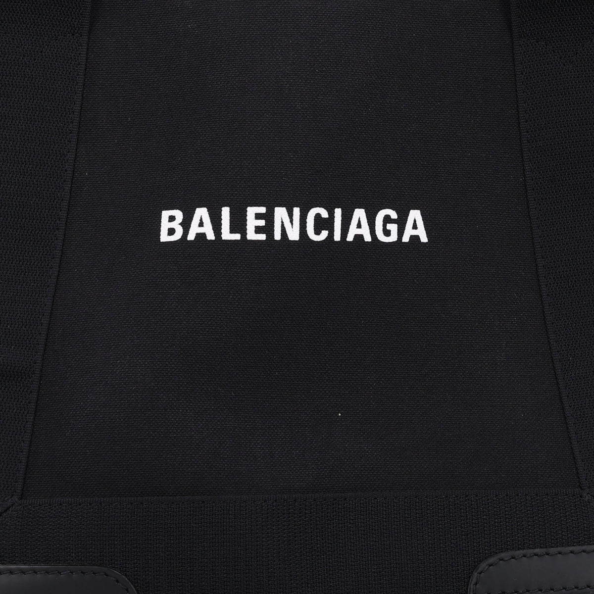 Balenciaga Cotton Canvas Calfskin S Navy Cabas Black 8 of 11