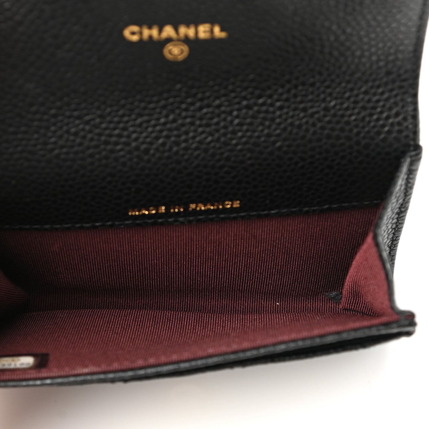 Caviar Quilted Flap Card Holder Black