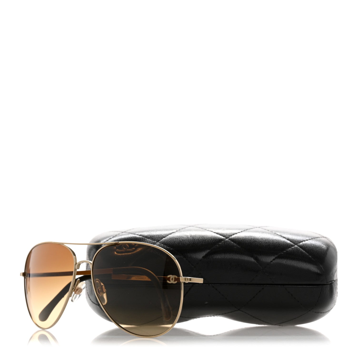 Chanel Aviator CC Sunglasses 4189-T-Q Gold 10 of 10