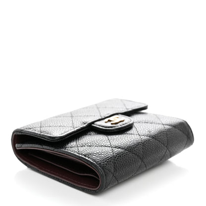 Chanel Caviar Quilted Compact Flap Wallet Black 4 of 15