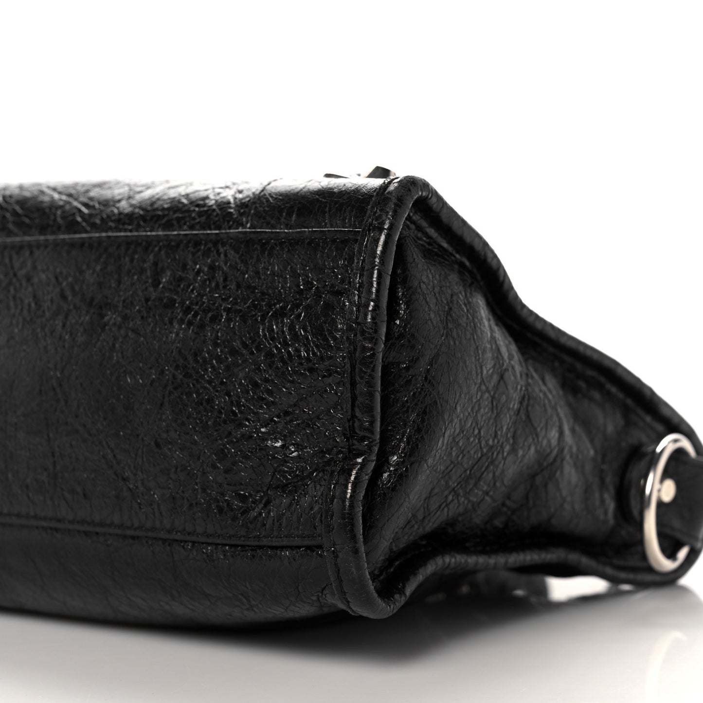 Agneau Silver Metallic Edge Hardware S City Black