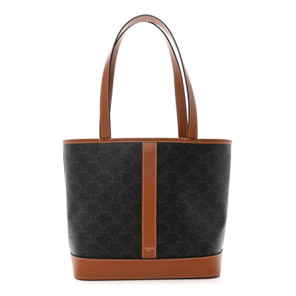Celine Triomphe Canvas Calfskin Small Cabas Bag Tan 1 of 11