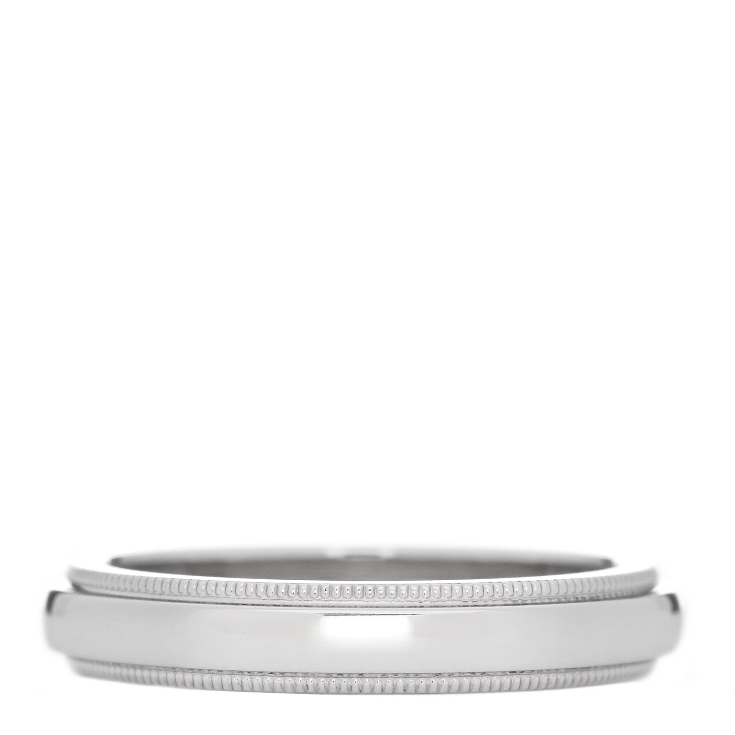 Tiffany Platinum 3mm Milgrain Wedding Band Ring 45 3.25 1 of 4