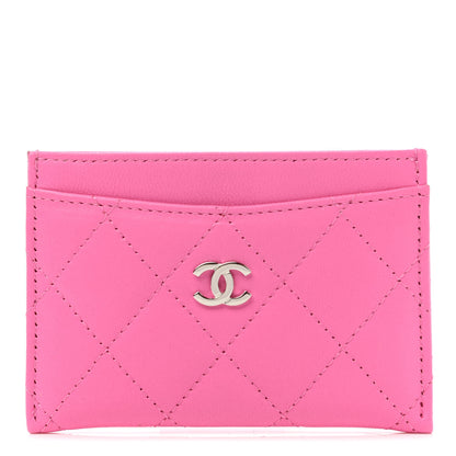 Chanel Lambskin Quilted Card Holder Pink 1 of 8