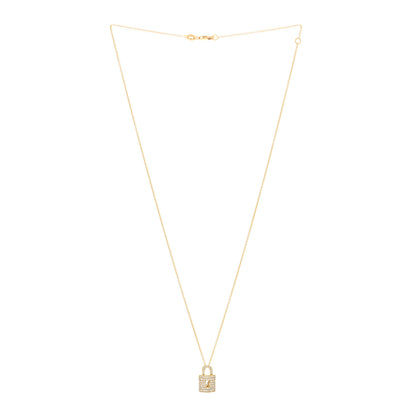 Roberto Coin 18K Yellow Gold Diamond Tiny Treasures Lock Pendant Necklace 2 of 6