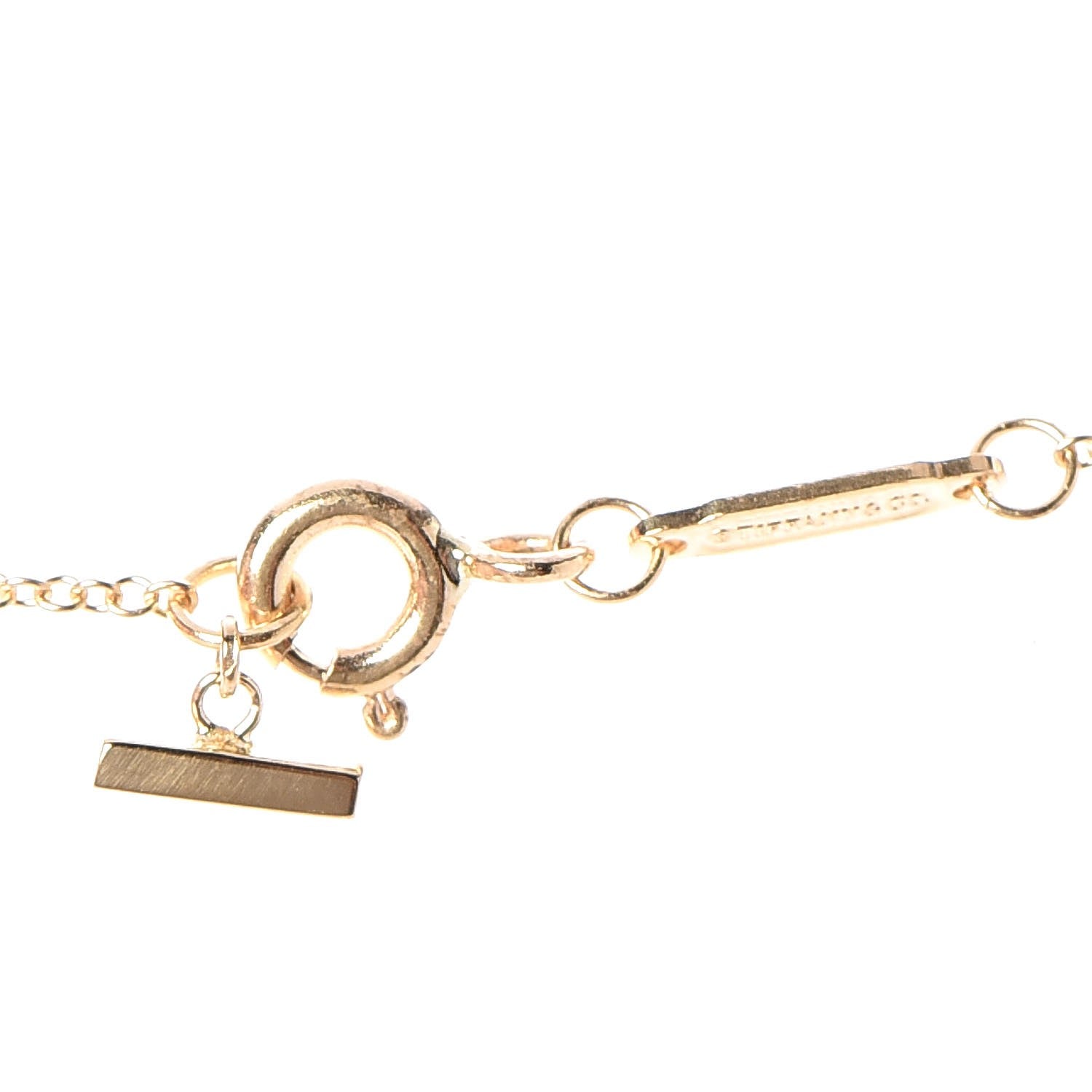 Tiffany 18K Yellow Gold Small T Smile Pendant Necklace 4 of 7