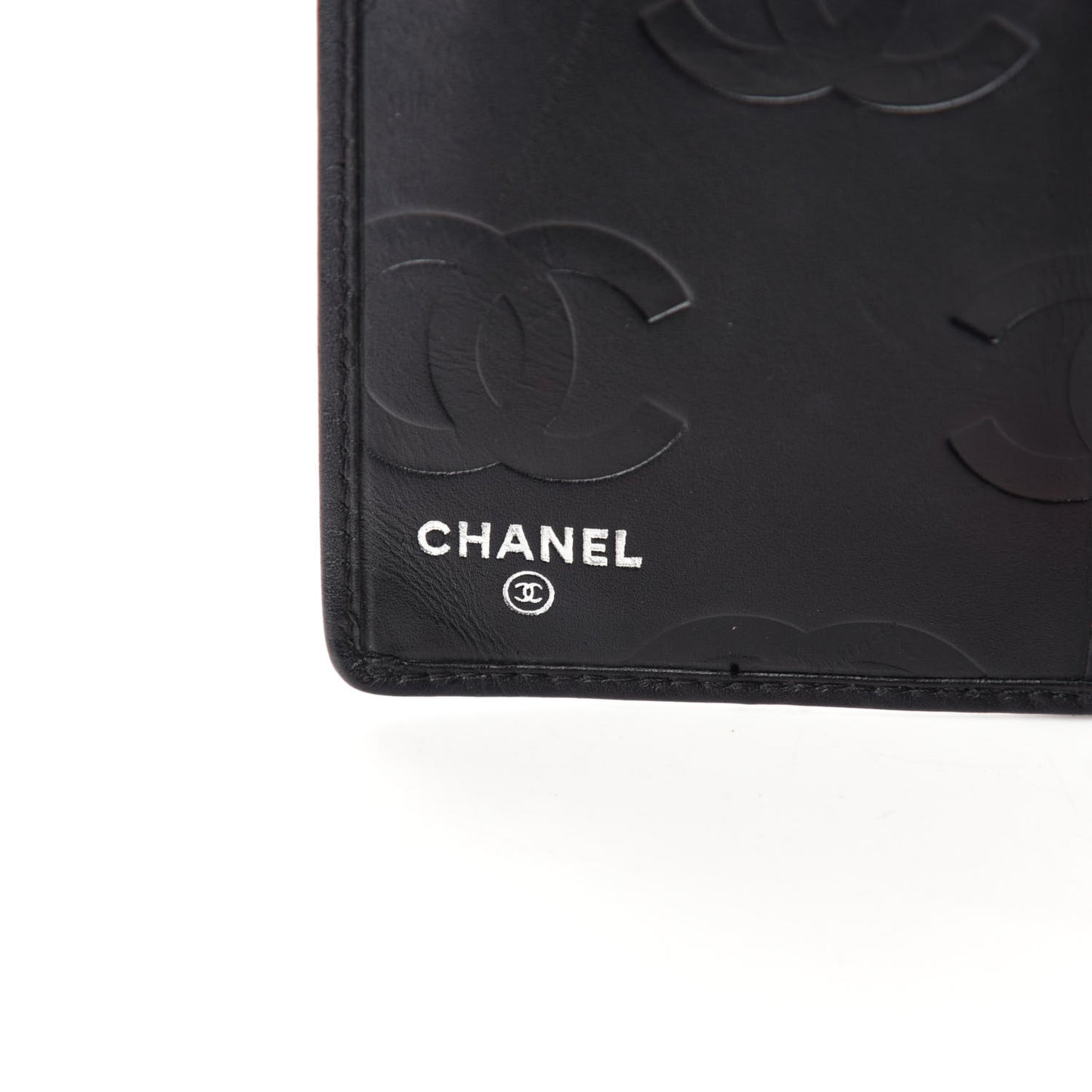 Calfskin Quilted Cambon Yen Wallet Black