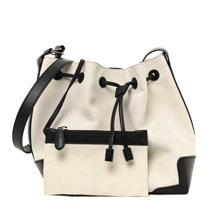 Balenciaga Cotton Canvas Calfskin Bucket Bag Black 1 of 14