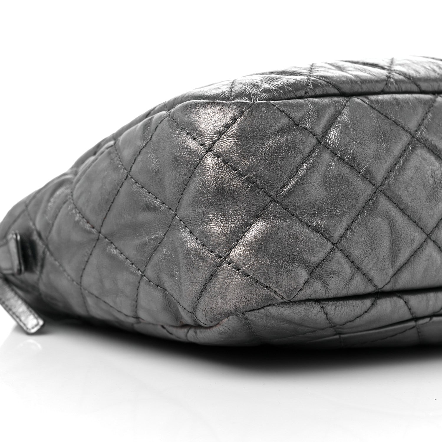 Chanel Metallic Aged Calfskin Quilted Large Reissue Camera Case Silver 7 of 11