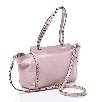 Valentino Garavani Vitello Small Rockstud Tote Water Rose 2 of 10