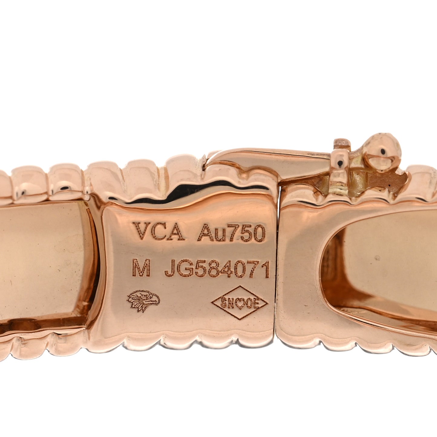 18K Rose Gold Perlee Signature Bangle Bracelet M