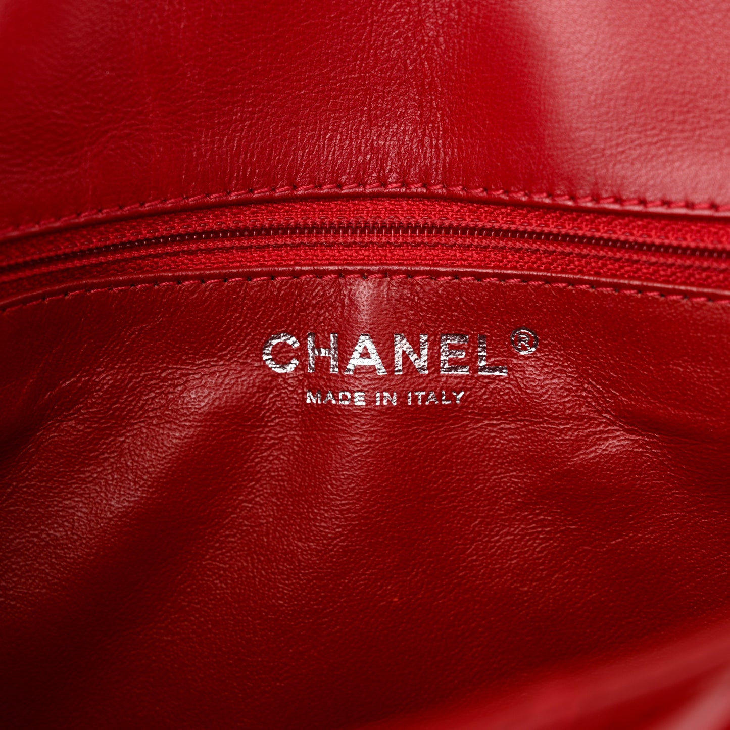 Patent Chevron Quilted Medium Single Flap Red