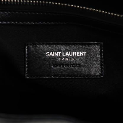 Saint Laurent Calfskin Studded Fringed Festival Backpack Black 6 of 7