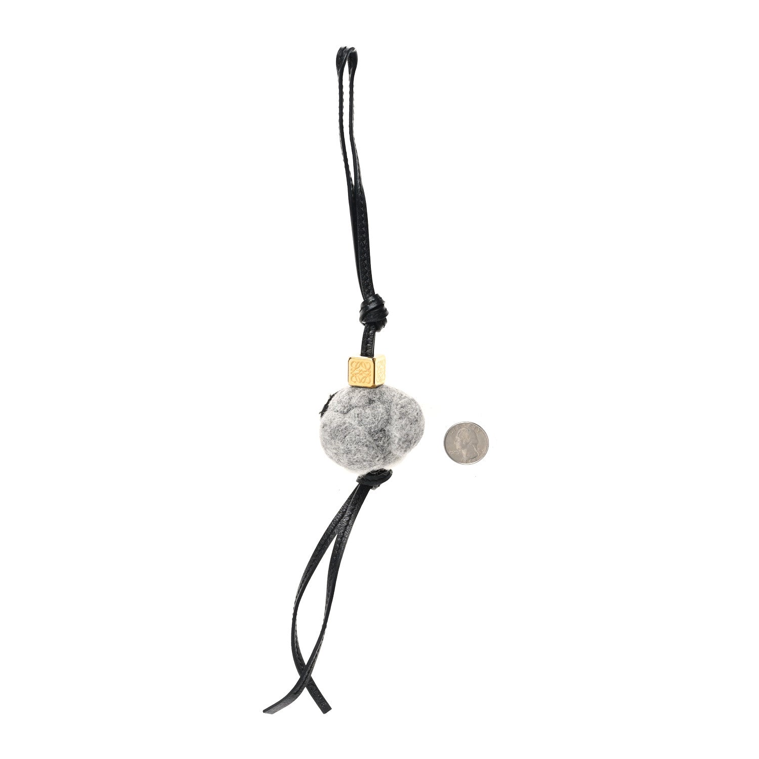 Loewe Felt Calfskin Baby Owl Bag Charm Grey 2 of 5