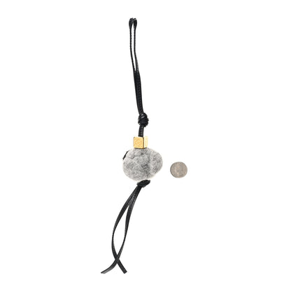 Loewe Felt Calfskin Baby Owl Bag Charm Grey 2 of 5