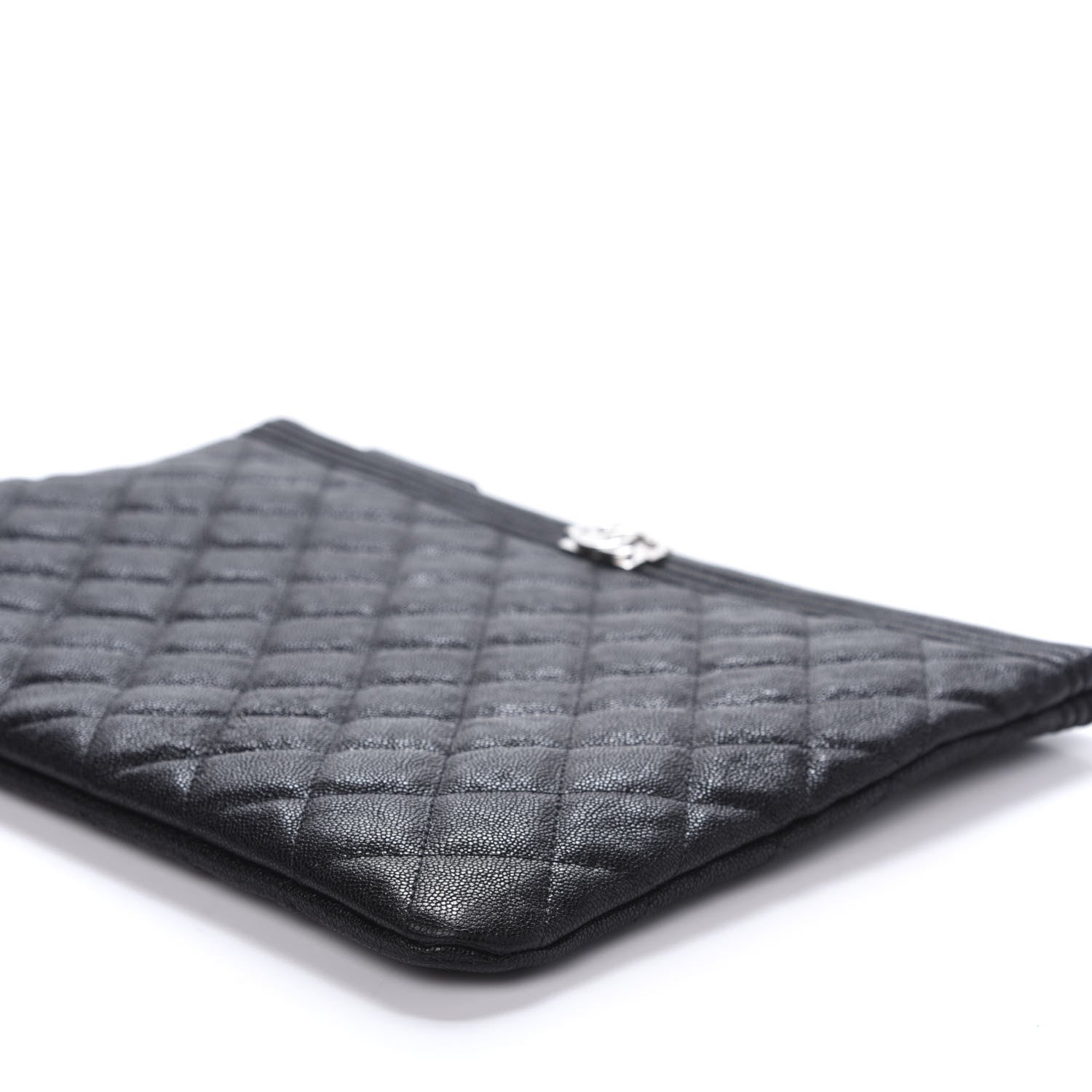 Chanel Iridescent Caviar Quilted Medium Boy Cosmetic Case Black 7 of 10